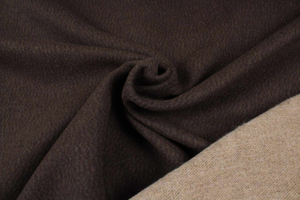 10 Mts Roll - Bi-color Double Face Recycled Wool (Beige/Brown) - OFFER: 13,25€/Mt-Roll-FabricSight
