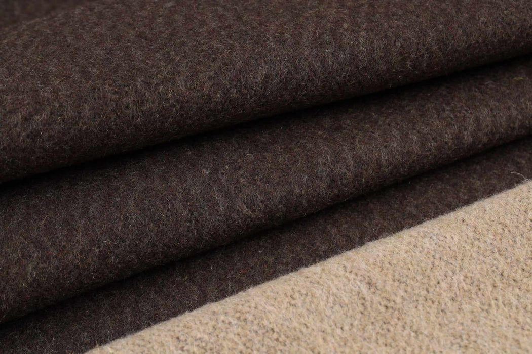 10 Mts Roll - Bi-color Double Face Recycled Wool (Beige/Brown) - OFFER: 13,25€/Mt-Roll-FabricSight