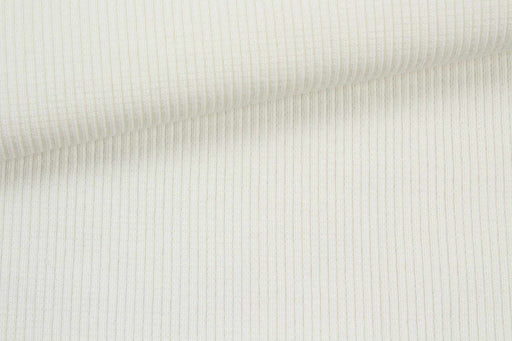 10 Mts Roll - Organic Cotton Stretch Rib 2x2 (Off-white) - OFFER: 8,20€/MT-Roll-FabricSight