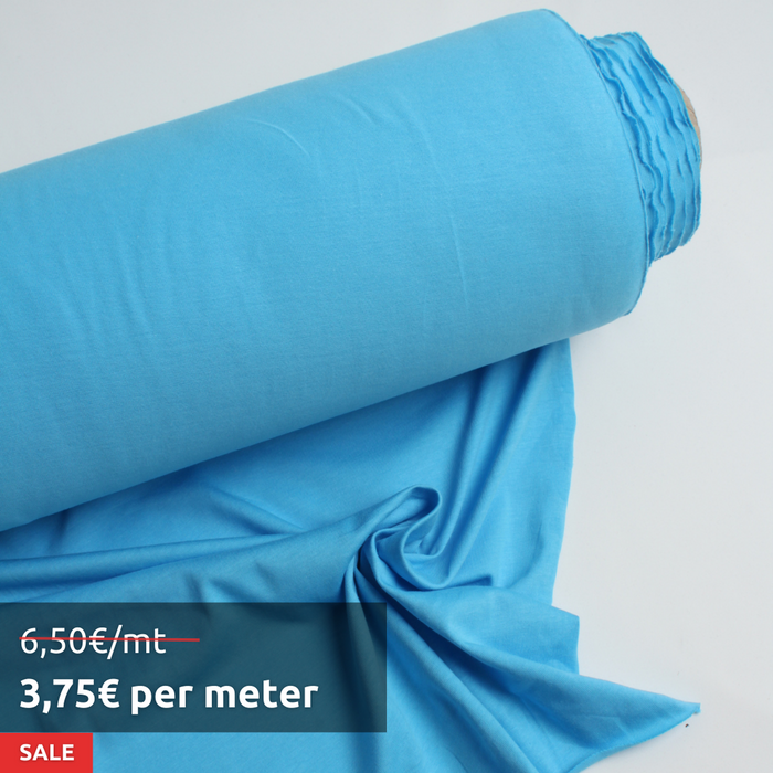 11 Mts Roll - Organic Cotton Jersey (Clear Sky) - OFFER: 3.75€/Mt-Roll-FabricSight