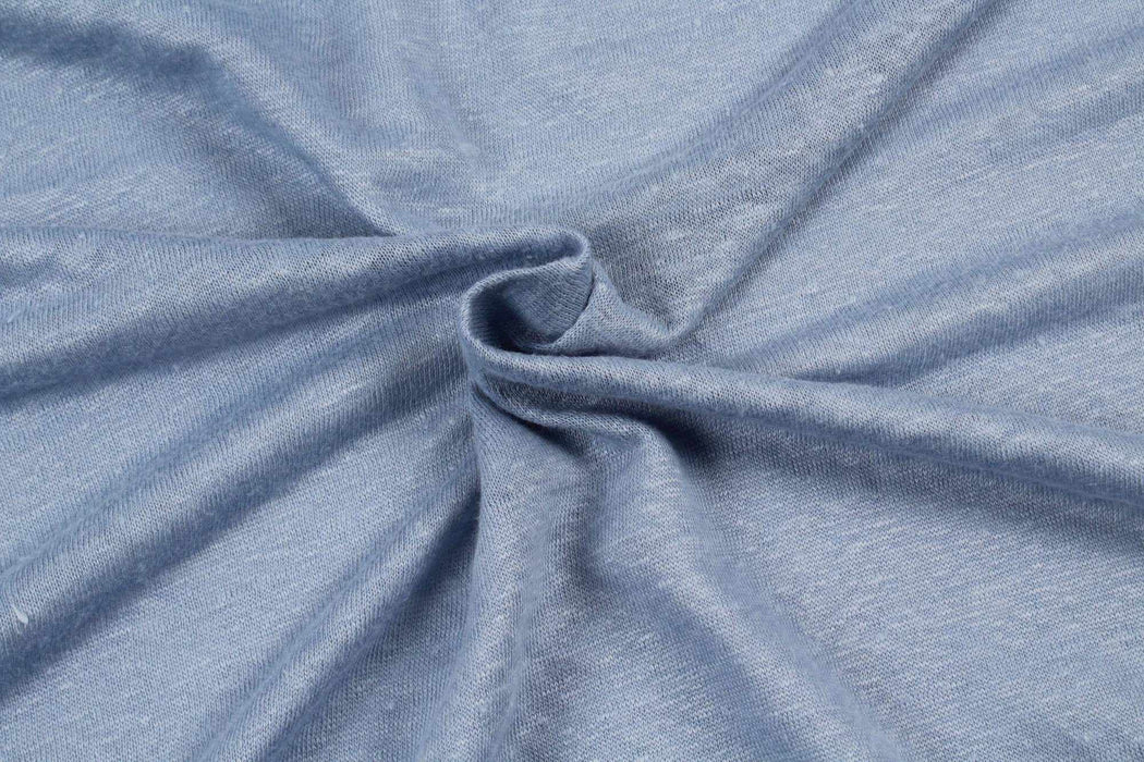 11 Mts Roll - Soft Linen Single Jersey (Dolphin Blue) - OFFER: 9,50€/Mt-Roll-FabricSight