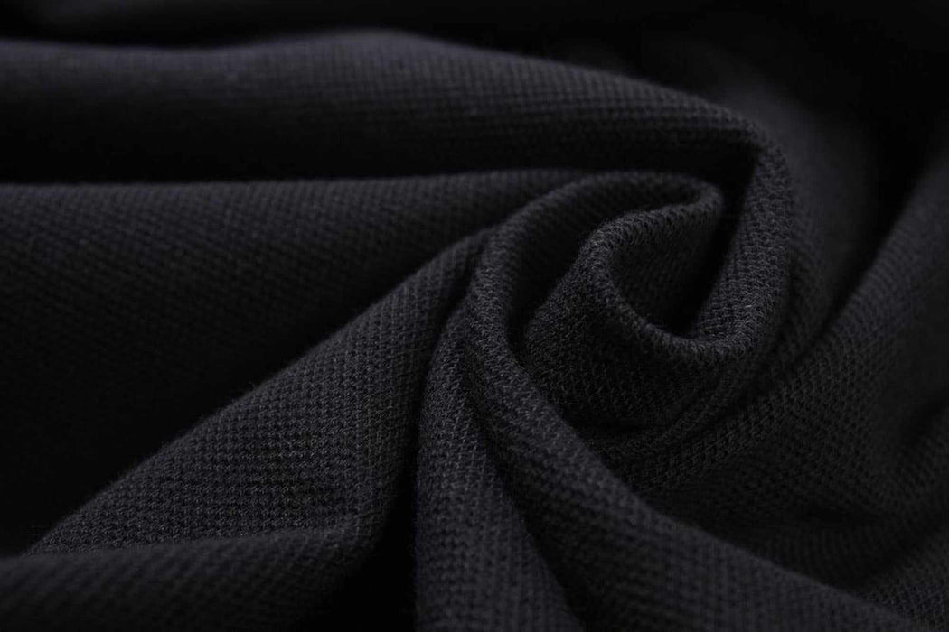 17 Mts Roll - Premium Organic Cotton Piquet (Black) - OFFER: 7,50€/Mt-Roll-FabricSight