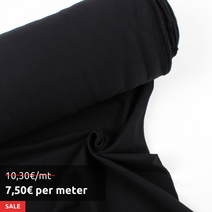 17 Mts Roll - Premium Organic Cotton Piquet (Black) - OFFER: 7,50€/Mt-Roll-FabricSight