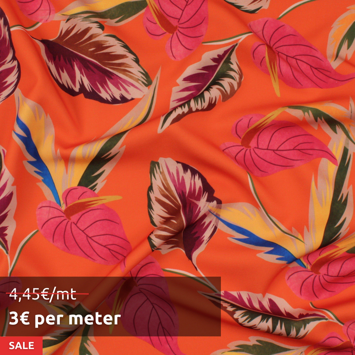 20 MTS ROLL - Stretch Matt Satin - Floral print - OFFER: 3€/MT-Roll-FabricSight