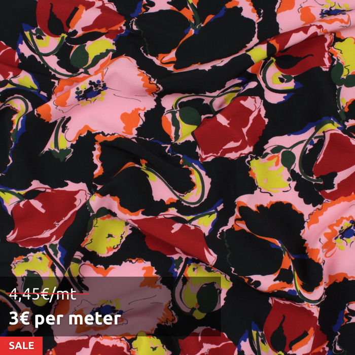 20 MTS ROLL - Stretch Matt Satin - Floral print - OFFER: 3€/MT-Roll-FabricSight