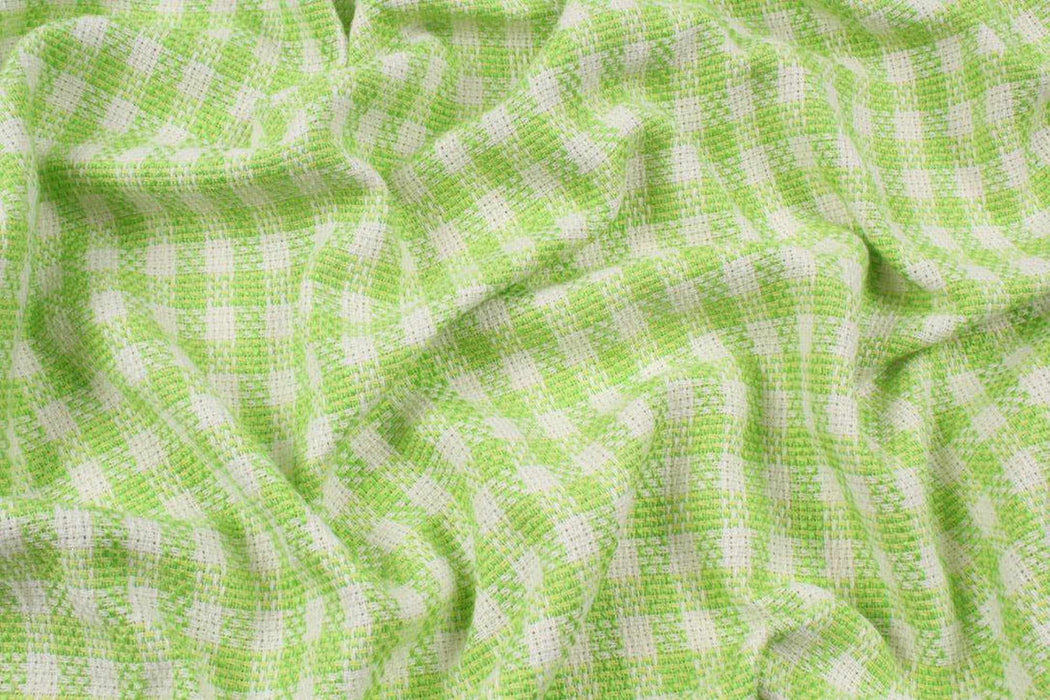 20 Mts Roll - Certified Recycled Tweed (Green Checks) - OFFER: 5€/Mt-Roll-FabricSight