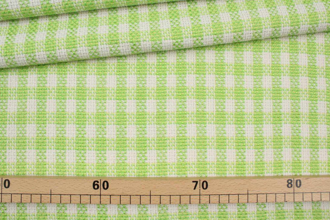 20 Mts Roll - Certified Recycled Tweed (Green Checks) - OFFER: 5€/Mt-Roll-FabricSight