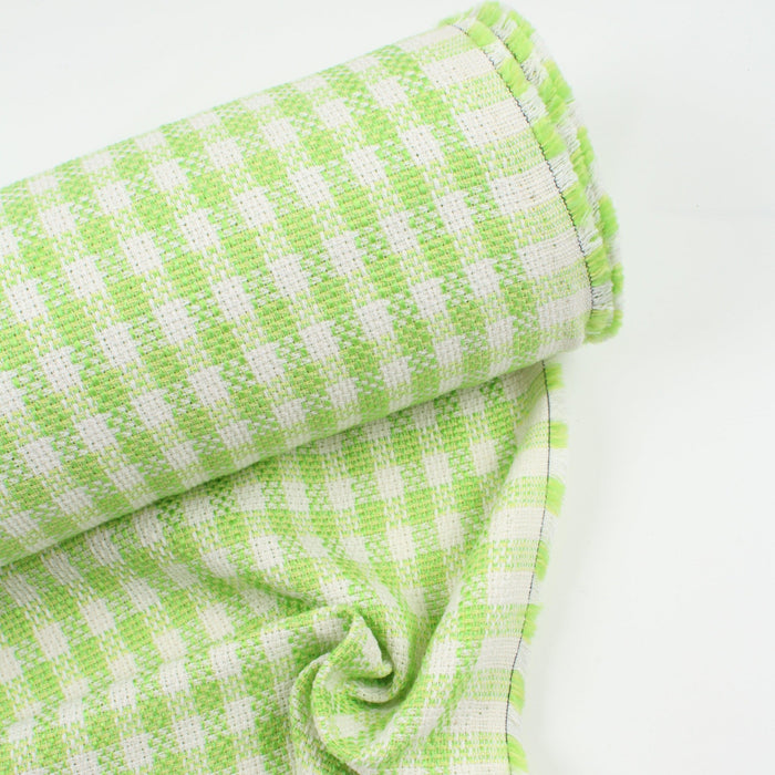 20 Mts Roll - Certified Recycled Tweed (Green Checks) - OFFER: 5€/Mt-Roll-FabricSight