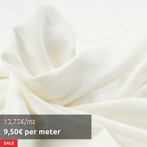 6 Mts - Stretch Tencel Jersey for T-shirts (Off-White) - OFFER: 9,50€/Mt-Roll-FabricSight