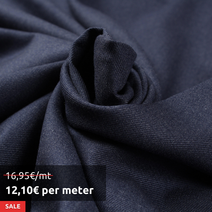 7 Mts Roll - Bamboo Twill for Trousers - Stretch (Dark Denim) - OFFER: 12,10€/Mt-Roll-FabricSight