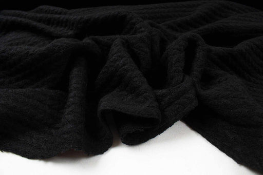 7 Mts Roll - Cashmere Touch Knitted Jacquard - Cable-knit (Black) - OFFER: 11,10€/Mt-Roll-FabricSight