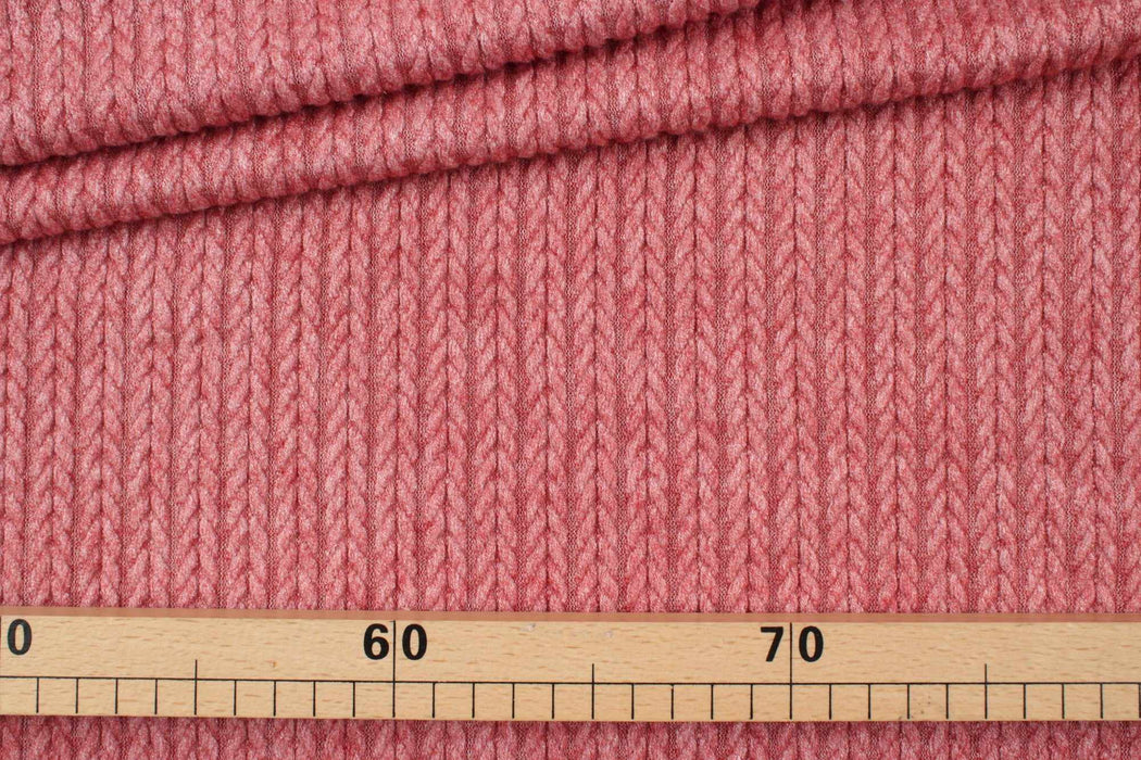 7 Mts Roll - Cashmere Touch Knitted Jacquard - Cable-knit (Black) - OFFER: 11,10€/Mt-Roll-FabricSight