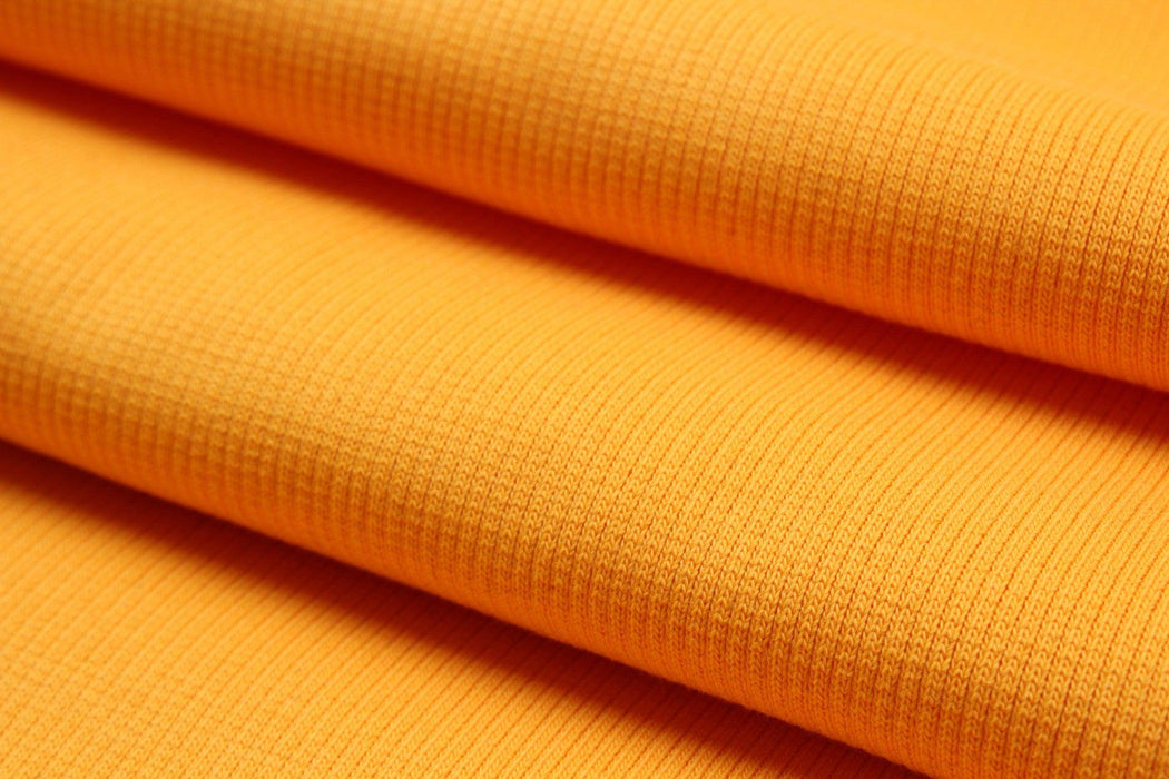 8 Mts Roll - Organic Cotton Stretch Rib 2x2 (Mango Sorbet) - OFFER: 6,50€/MT-Roll-FabricSight
