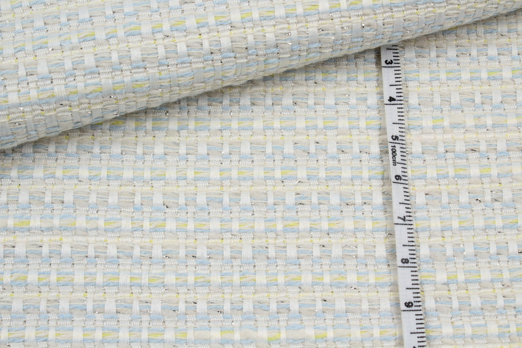 Basketweave Look Tweed - Light Blue-Fabric-FabricSight