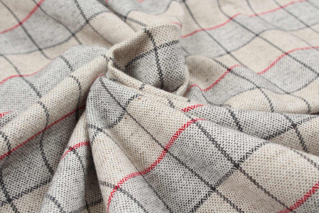 Brushed Cotton Jacquard - Checks-Fabric-FabricSight