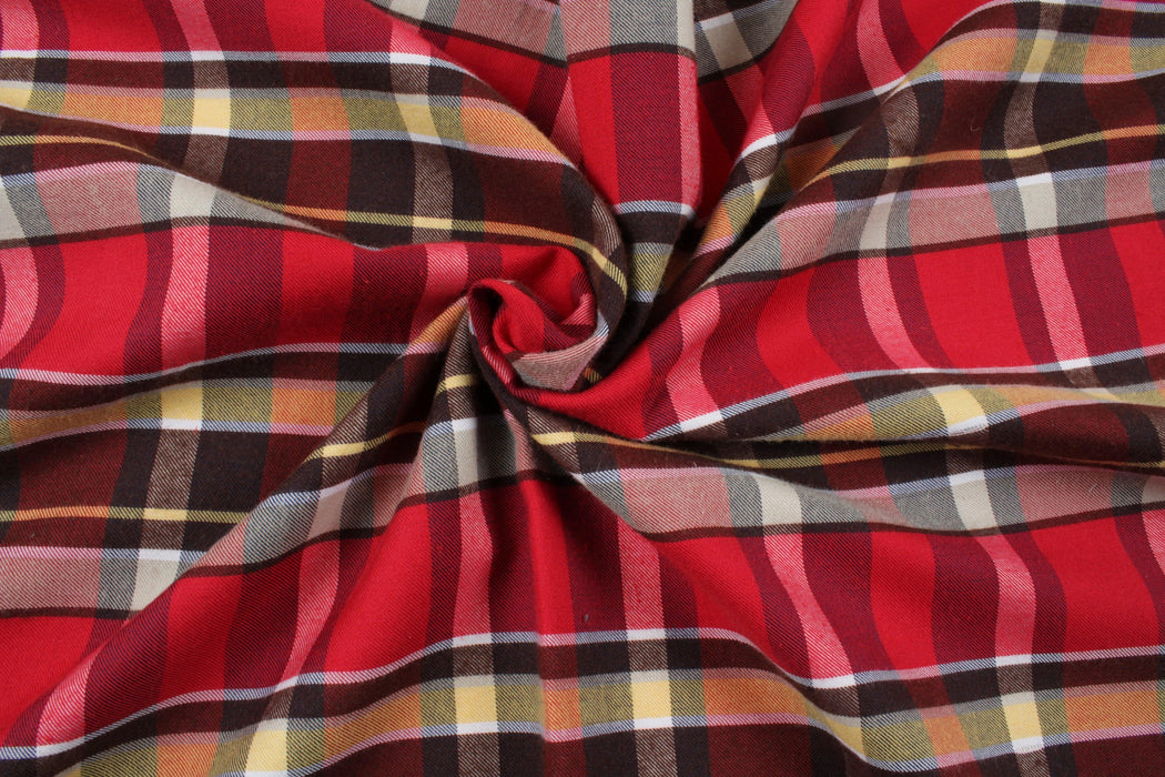 Brushed Cotton Shirting Checks-Fabric-FabricSight