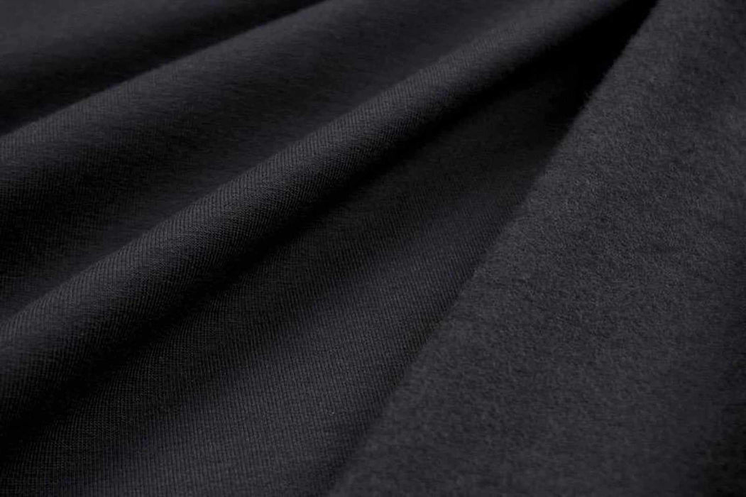 Brushed Fleece Organic Cotton (Black) - 1 mt Remnant-Remnant-FabricSight