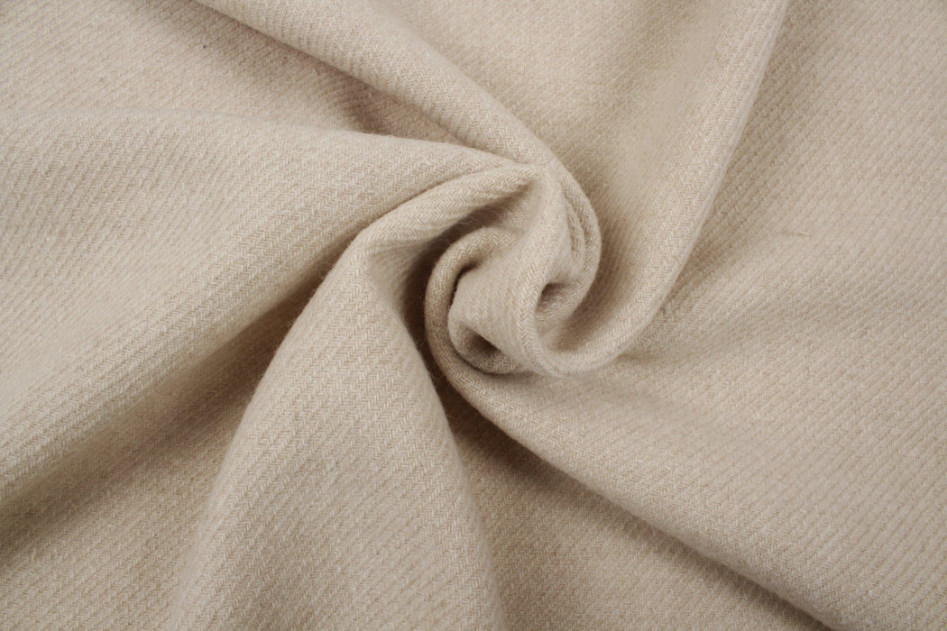 Brushed Recycled Wool Twill for Coats - Double Face-Fabric-FabricSight