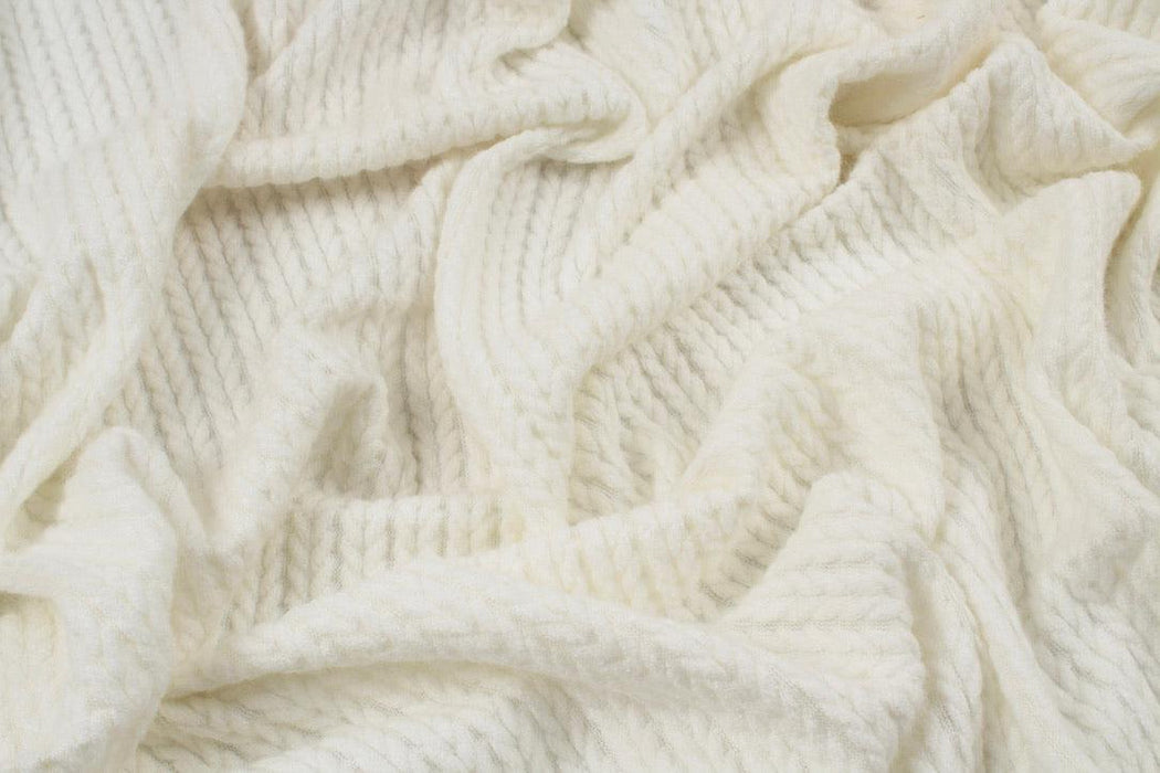 Cashmere Touch Knitted Jacquard - Cable-knit-Roll-FabricSight