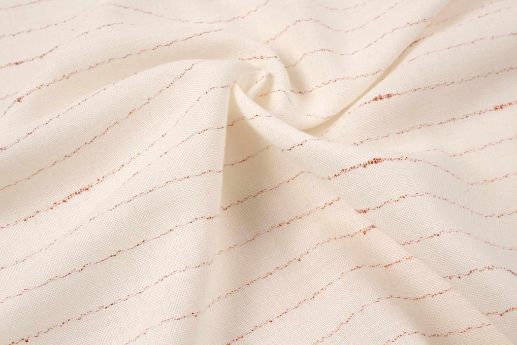 Copper Lamé White - Stripes-Fabric-FabricSight