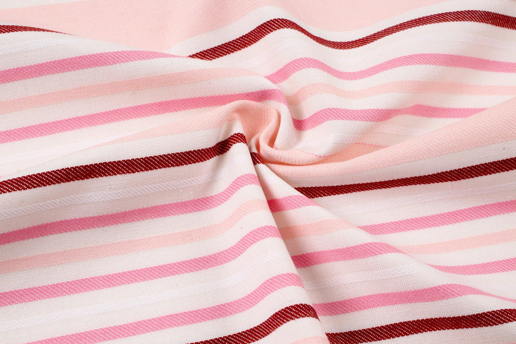 Cotton Blend Shirting - Pink Stripes-Fabric-FabricSight