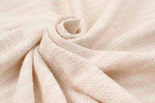 Cotton Blend Tweed - Stripes with Silver Lurex-Fabric-FabricSight