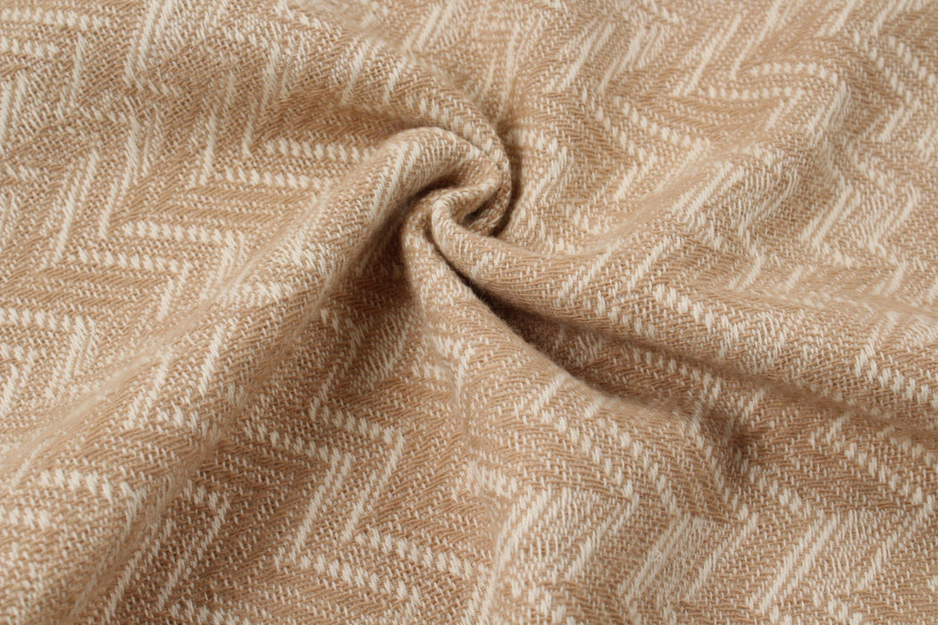 Cotton Chevron Beige-Fabric-FabricSight