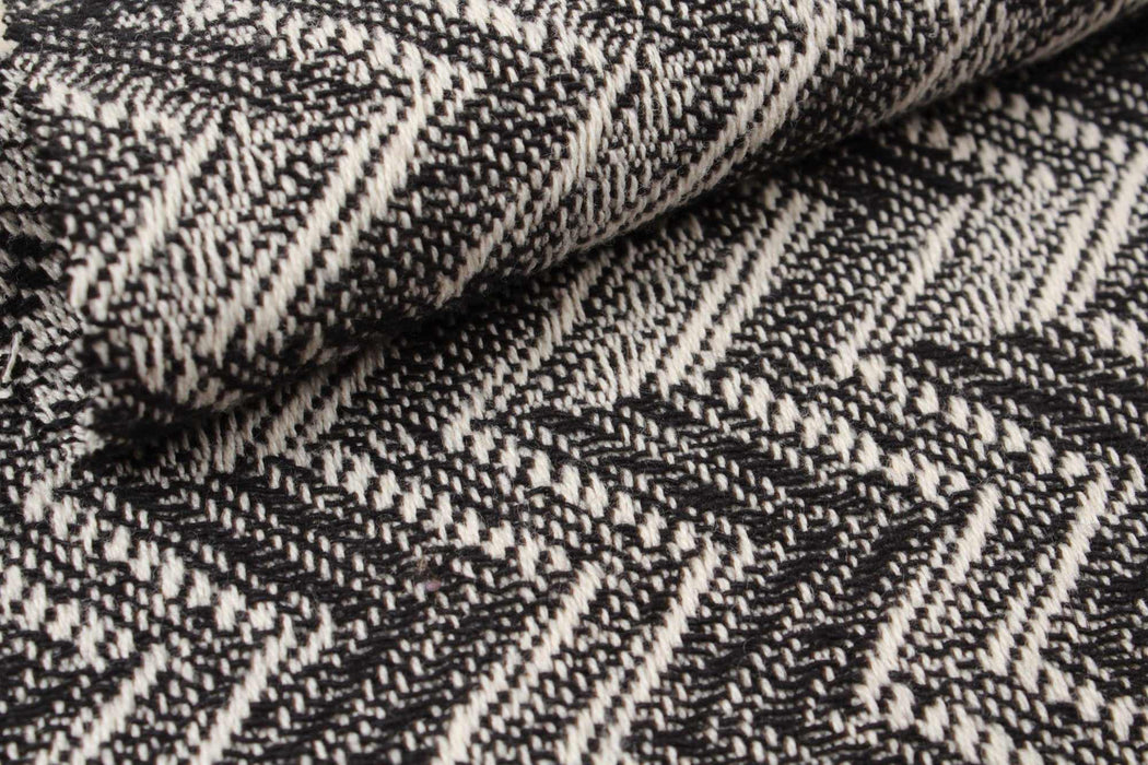 Cotton Chevron Black-Fabric-FabricSight
