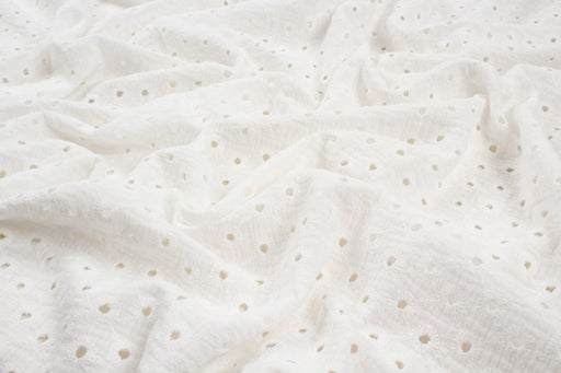 Cotton Double Face Muslin - English Embroidery - Floral-Fabric-FabricSight