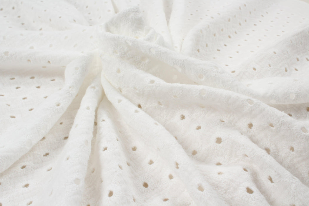 Cotton Double Face Muslin - English Embroidery - Floral-Fabric-FabricSight