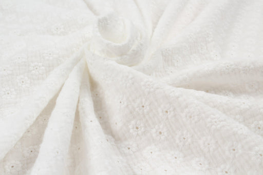 Cotton Double Face Muslin - English Embroidery - Floral-Fabric-FabricSight