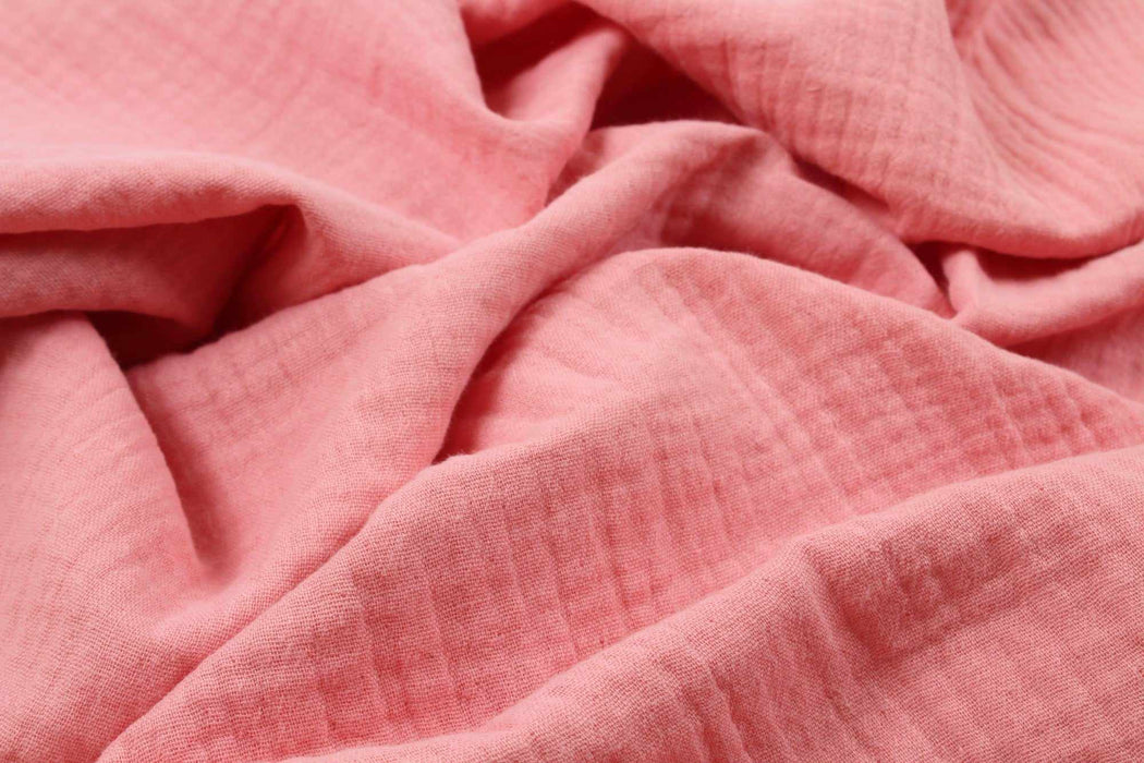 Cotton Double Muslin - Pink (1 Mt Remnant)-Remnant-FabricSight