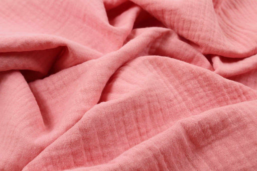Cotton Double Muslin - Pink (1 Mt Remnant)-Remnant-FabricSight