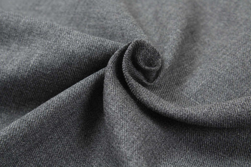 Cotton Flannel - Medium Grey Melange and Navy-Fabric-FabricSight