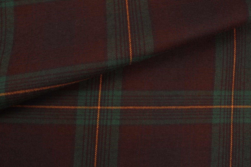 Cotton Flannel Shirting - Brown / Green Checks-Fabric-FabricSight