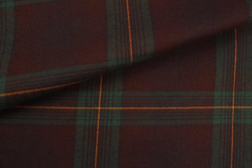 Cotton Flannel Shirting - Brown / Green Checks-Fabric-FabricSight