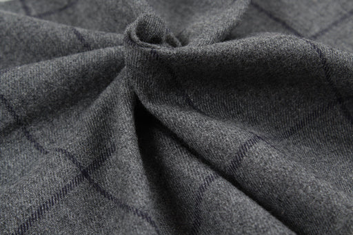 Cotton Flannel Windowpane - Grey-Fabric-FabricSight