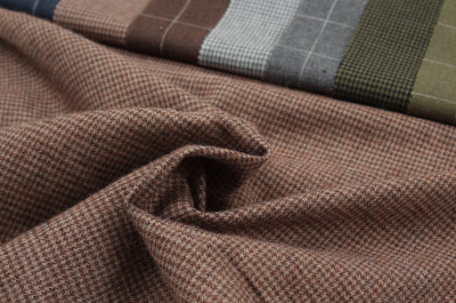 Cotton Flannel for Shirts - Houndstooth and Windowpane Checks-Fabric-FabricSight