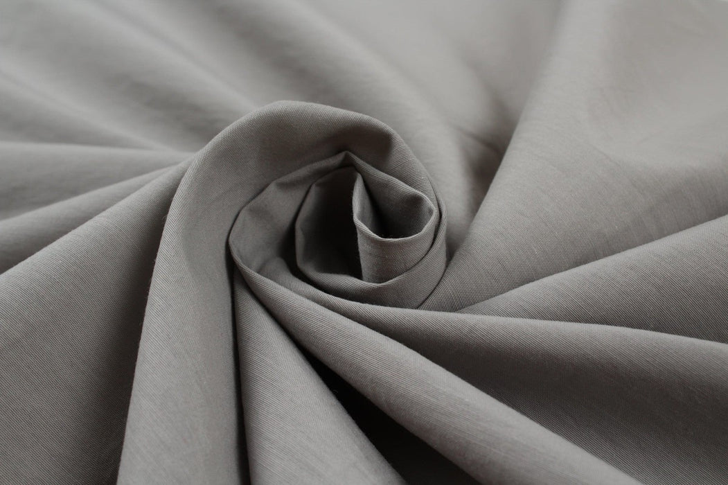 Cotton Polyester Shiny Poplin - Grey-Fabric-FabricSight