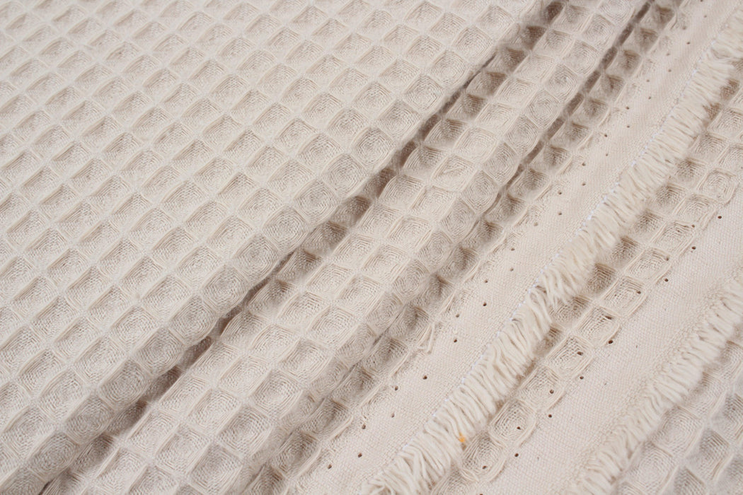 Cotton Waffle - 18 Colors Available - Beige-Roll-FabricSight
