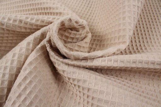 Cotton Waffle - 18 Colors Available - Beige-Roll-FabricSight