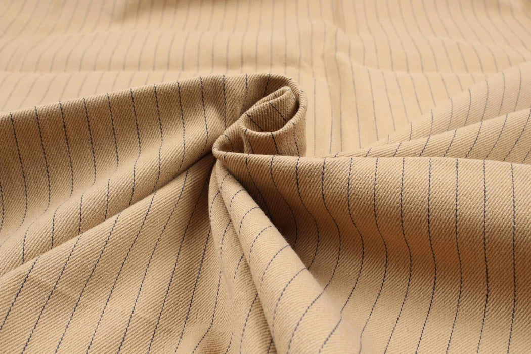 Cotton and Ecovero Viscose Twill for Bottoms and Jackets - Diplomatic Stripes-Fabric-FabricSight