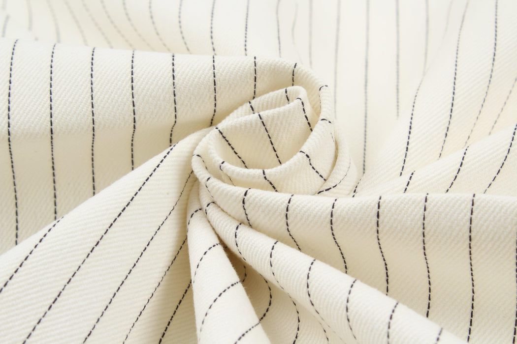 Cotton and Ecovero Viscose Twill for Bottoms and Jackets - Diplomatic Stripes-Fabric-FabricSight
