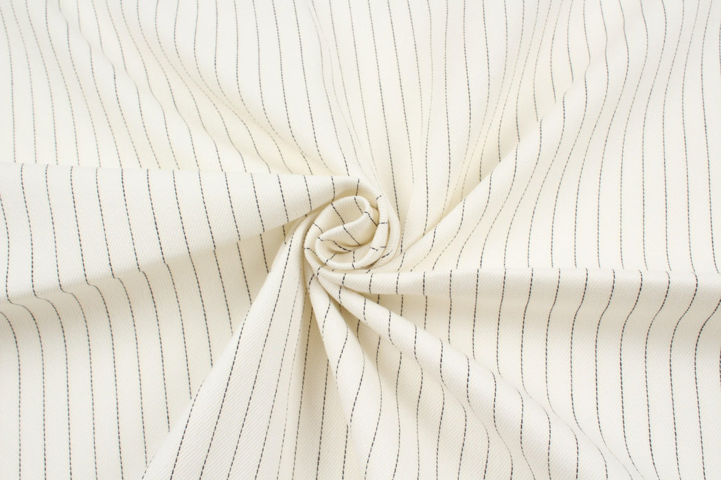 Cotton and Ecovero Viscose Twill for Bottoms and Jackets - Diplomatic Stripes-Fabric-FabricSight