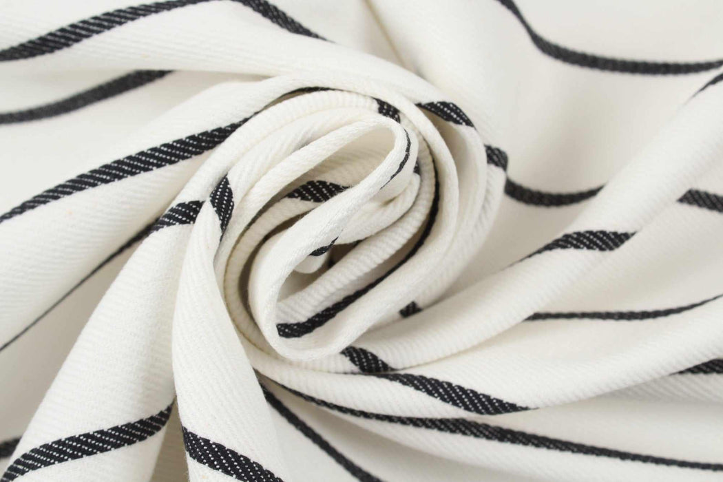Cotton and Ecovero Viscose Twill for Bottoms and Jackets - Stripes-Fabric-FabricSight