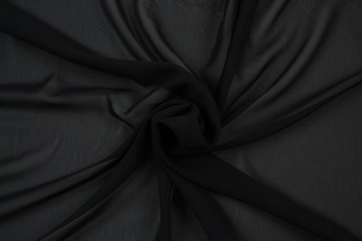 Crepe Polyester Voile - Light-Weight - Black-Fabric-FabricSight