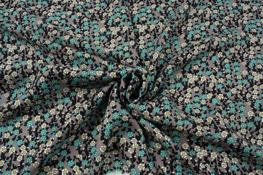 Crepe de Chine - Viscose Wool Blend - Ditsy Floral Print-Fabric-FabricSight
