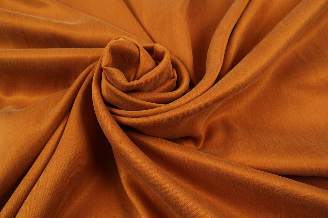 Cupro Cotton Satin, Vegan Certified - Thai Curry-Surplus-FabricSight