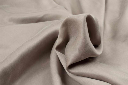 Cupro Viscose Blend Twill, Vegan Certified - Oyster Grey (Remnant)-Remnant-FabricSight
