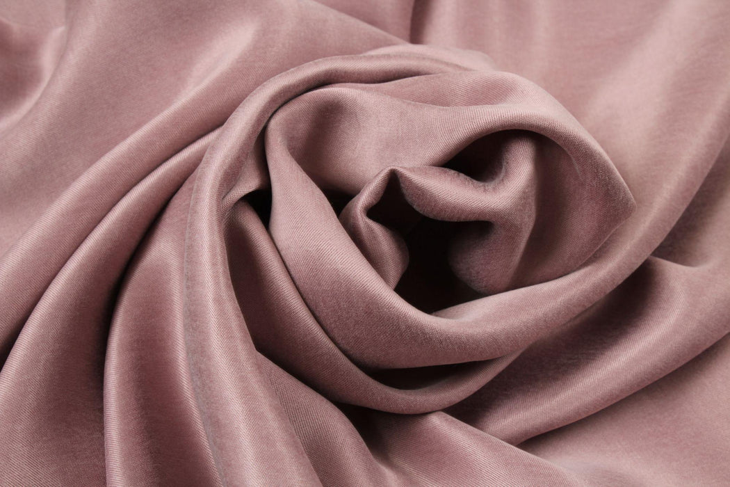 Cupro Viscose Blend Twill, Vegan Certified - Pale Mauve (Remnant)-Remnant-FabricSight